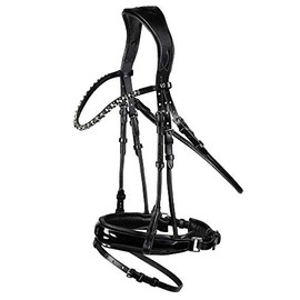 Horze Clermont Ergonomic Crystal Bridle - Black - Warmblood