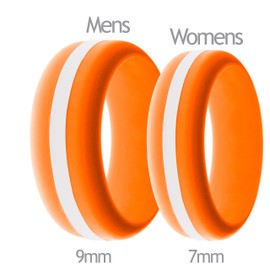 FLEX Ring - Womens Mens Orange Silicone Ring - Changeable Color Bands - Many Colors - Safe, Durable, Everyday Wear Wedding Band - 1 Ring - Sizes 4-16