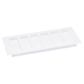 sourcing map Air Vents Cover, 1Pcs 250 x 80mm - Aluminum Alloy Mesh Air Return Vent Cover, Rectangle Louvered Ventilation Grille for Shoe Cabinet Wardrobe (White)