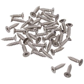 Esco EA949AL-204 Flat Head Tapping Screws (Stainless Steel, 40 Pieces) 0.1 x 0.3 inches (2 x 8 mm)