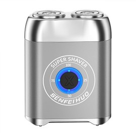 SensaWaves Mini Electric Shaver, Alloy Portable Travel Shavers, Cordless Shaving, USB-C Rechargeable Electric Razor for Men, Dry Shave, IPX7 Waterproof, Detachable Head, Easy Cleaning, Green