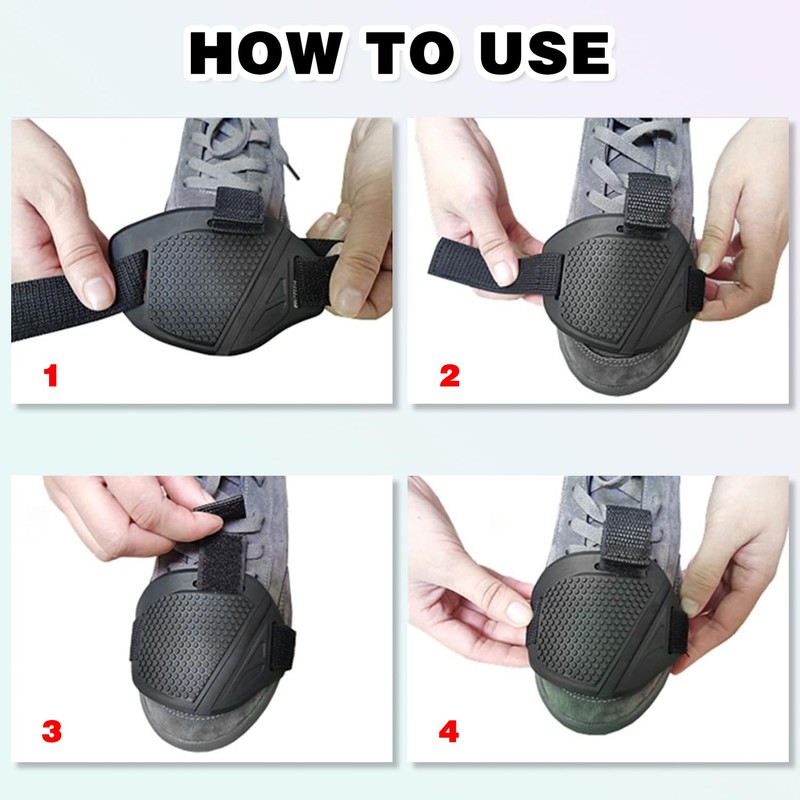 Motorcycle Shoe Protector, Gear Shifter Shift Protection Pad with Adjustable