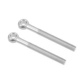 QUARKZMAN M10 x 90 mm Machines Shoulder Swing Lifting Eye Bolt 2 Pieces 304 Stainless Steel Metric Threaded Screw Shaft Dowel Grinding Hole Bolt for Pipeline Gate Valves