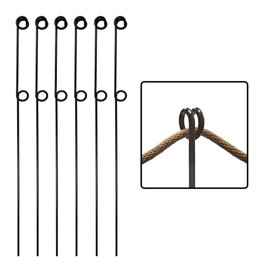 42" Inch, Double Rope Poles/Stakes for Creating a Rope Border Around Flower beds, Trees, Garden Paths, walkways, Fountains - 6 Pieces