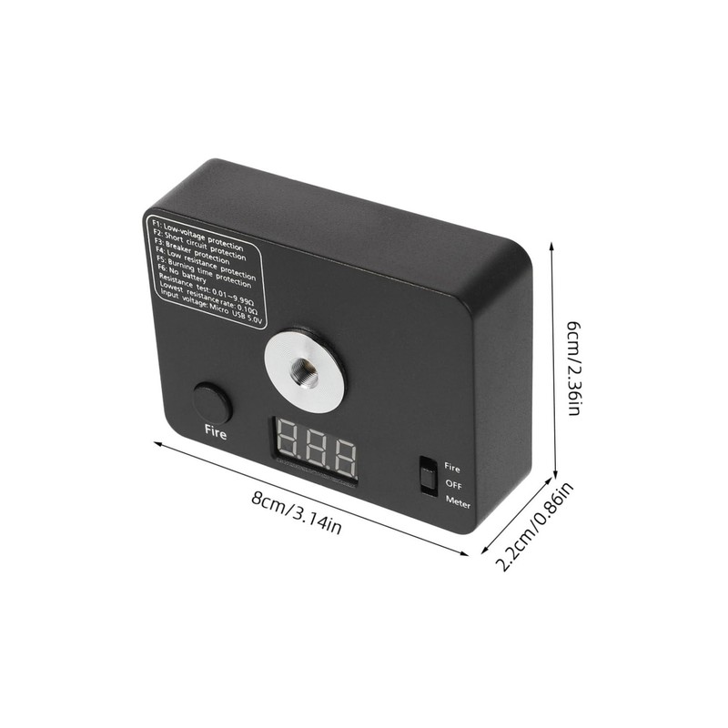 BUGUUYO Ohm Resistance Tester Tool Compact Electric Tester for Coil