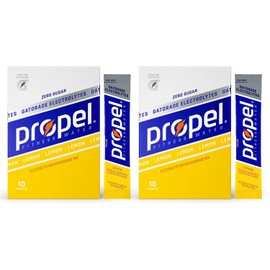 GARIZZE Propel Powder Packets, Lemon with Electrolytes, Vitamins and No Sugar, 20 Count (Pack of 2) - in Box