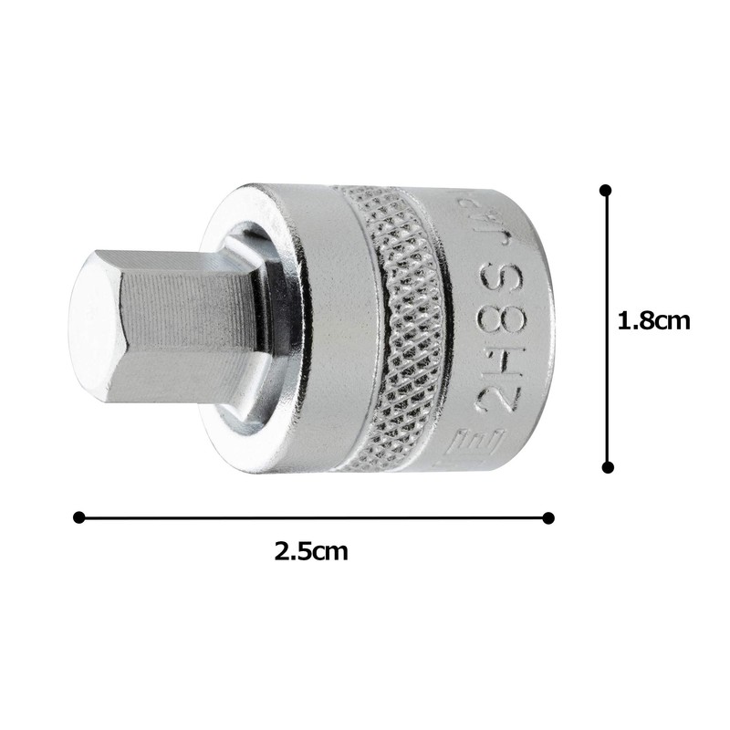 TONE Short Hexagon Socket 2H-08S Insertion Angle 0.25 inch (6.35