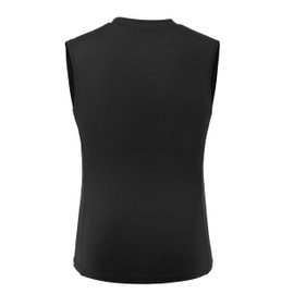 RIKUAOU Boys Compression Shirt,Youth Sleeveless Athletic Tank Tops,Football Undershirt Wicking Sport Kids Black