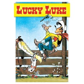 Lucky Luke Tin Sign Comic Series Fans - Western, Cowboy, Wild West Decorative Sign, Humorous Adventure, 20 x 30 cm