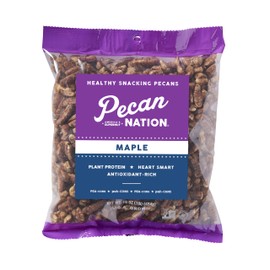 Pecan Nation Maple Roasted Georgia Pecan Halves 16 oz., Natural, No preservatives, Antioxidant-Rich, Non-GMO, Healthy Snacking Pecans for Adults and Kids