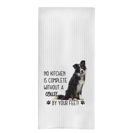 uinwk Collie Dog Kitchen Towels - Collie Gifts for Collie Lovers Women, Collie Hand Towels Dish Towels, Collie Stuff,Collie No Kitchen is Complete Without a Collie, 16x24 Inch