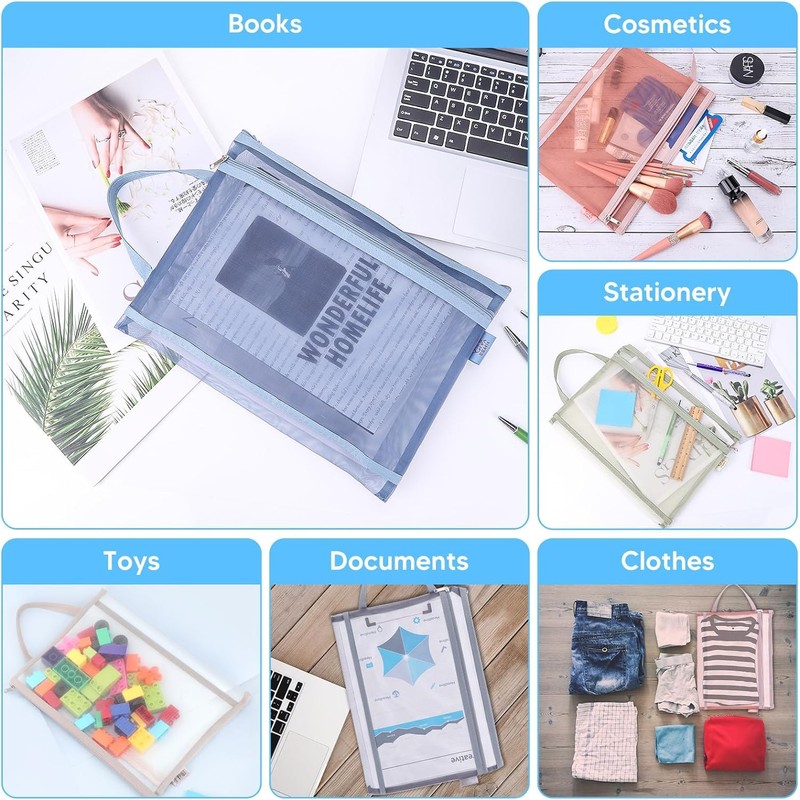 10 Pack Mesh Zipper Pouch Bags, Board Game Storage Puzzle