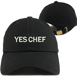 Embroidered Dad Hat Funny Text Classic Polo Style Black Baseball Cap YES Chef