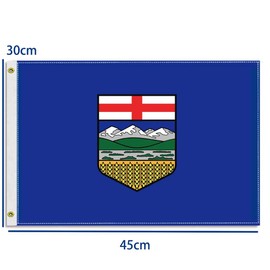 12×18 inch Alberta Flag,30×45 CM Small 100D Albertan Nautical Outdoor Banner,Tiny Doube Side Printing Decor For Patio Garden With Brass Gromment