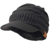 Ruphedy Mens Beanie with Brim Winter Hat Knitted Thick Fleece