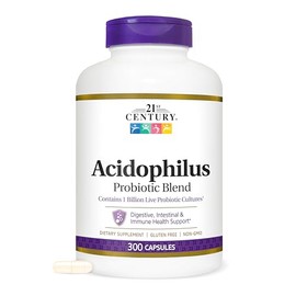 21st Century Mezcla Probiótica de Acidophilus, Cápsulas, 300 Unidades                                                                                 