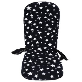 Baby Stroller Cushion Soft Flannel Star Pattern Universal Infant Trolley Shopping Cart PadBlack
