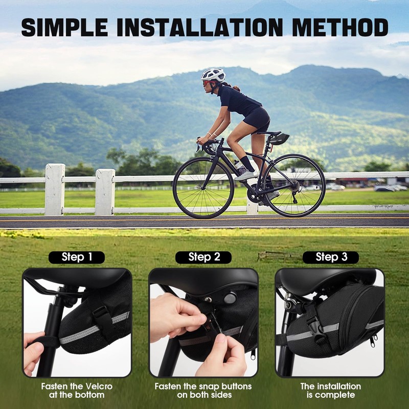 TOPBELIEF Bicycle Saddle Bag, Bicycle Tool Bag, Bicycle Saddle Bag