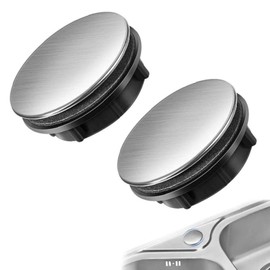 HREDZEO Sink Hole Cover, 2 Pieces Stainless Steel Hole Cover Kitchen Tap Hole Cover Bathroom Tap Hole Cover for Bathroom Kitchen Sink Accessories (45 mm)