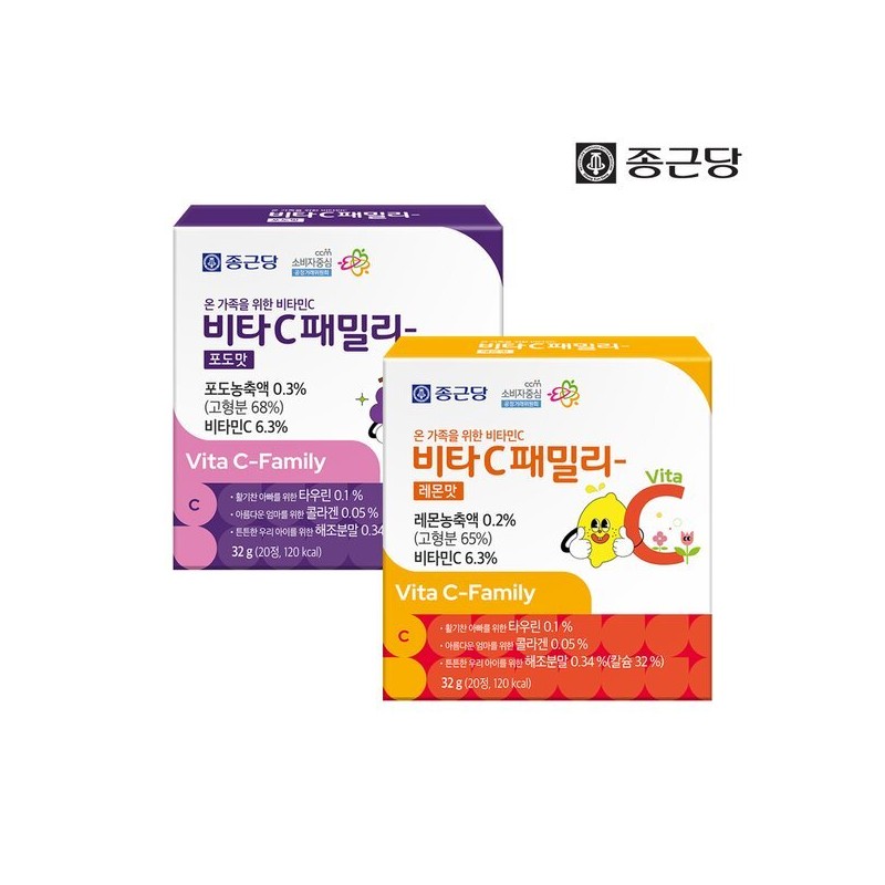 Chong Kun Dang 비타씨패밀리 20T 10박스 Vitamin C Family 20T