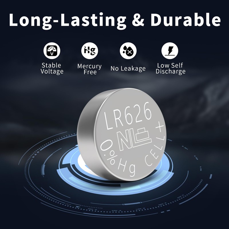 PKCELL 10Pcs LR626 Battery 377 SR626sw Watch Battery 1.5Volt Alkaline