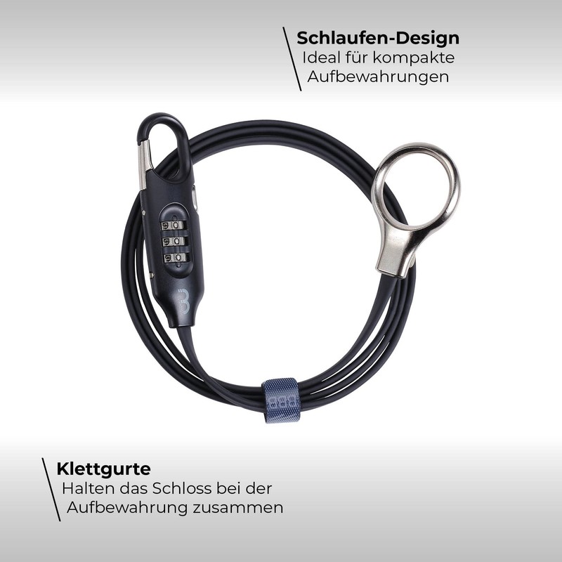 BBB Cycling BBL-55 cyclelock LoopSafe Coil Cable, Black, 1200 mm