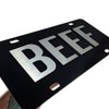 Beef License Plate Brushed Aluminum 2-D Farmer Heavy Duty -