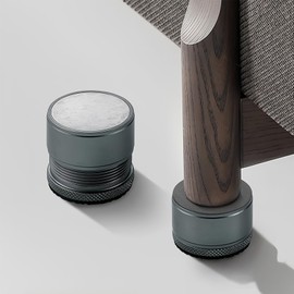 KMERCE Set of 4 Adjustable Metal Furniture Risers Bed Feet Furniture Feet for Chair Table Sofa Box Bathroom Cabinet Grey Height 4.7cm-8cm Diameter 40mm