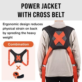 Moving Straps 2-Person Lifting and Moving Systems for Moving Furniture, Japard, Shoulder and Arm Lifting Heavy Appliances, Mattress Heavy Duty (Orange & Black, Wrist & Power Jacket)