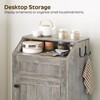 YATINEY Trash Cabinet, Freestanding Trash Can Cabinet, Wooden Recycling with