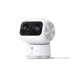 eufy Security Indoor Cam S350, Dual Cameras, 4K UHD Resolution, Surveillance Camera with 8× Zoom and 360° PTZ, Human/Animal AI, Ideal for Baby Monitor/Pet Camera/Home Surveillance, Dual Band Wi-Fi 6
