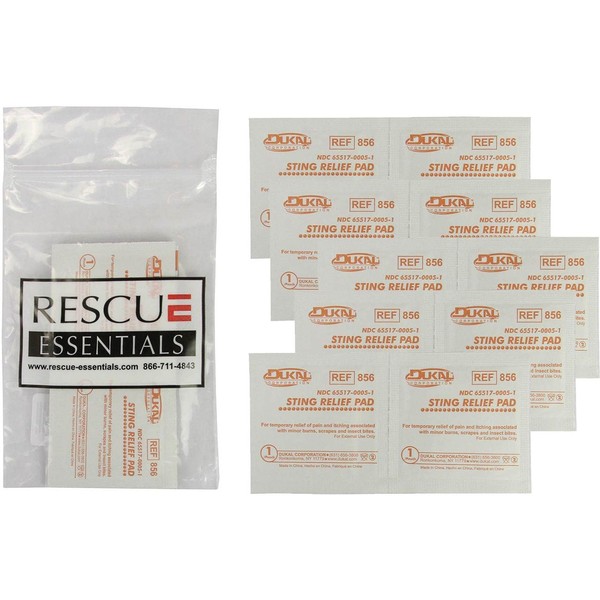 Rescue Essentials Sting Relief Wipes (10 pack)