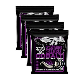 4 PACK Ernie Ball 2729 Cobalt 7‑String Power Slinky Guitar Strings (11-58)