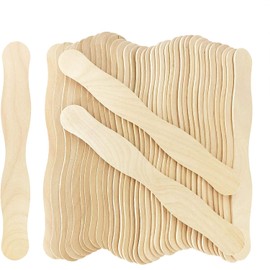 KTOJOY 100 Pcs WoodenFan Handles 8 inch, Jumbo Craft Sticks for Wedding Programs, or Paint Mixing Crafts Home Art Projects, Classroom Art Supplies