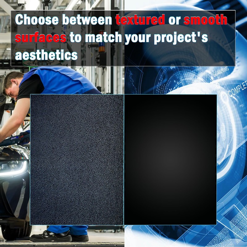 ABS Plastic Sheet 1/4 Inch Thick 8" x 12" (2-Pack)，Black