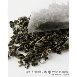 Insiswiner 100 bolsas vacías de filtro de té para té, hierbas y especias, pequeñas bolsas de malla con cordón para infusor (6 x 7 cm)