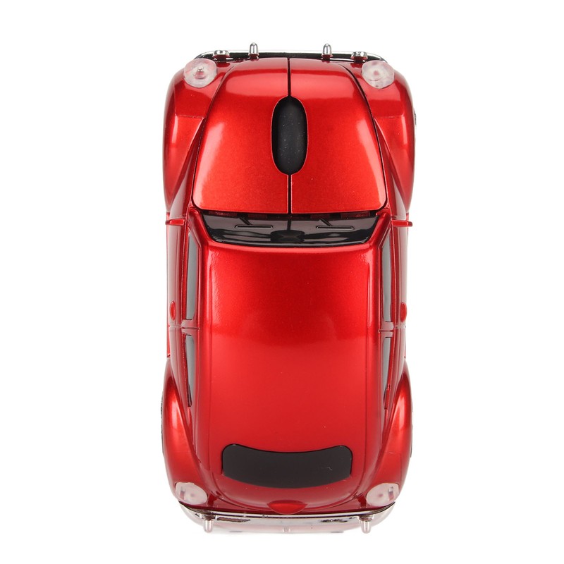Wireless Mouse Red Sports Car Style 2.4GHz USB Receiver 1600DPI