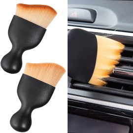 Luxiremi 2 Pack Car interior Cleaning Soft Brushes Dust and Ash Removal Dense Fine Fiber Cleaning Brushes