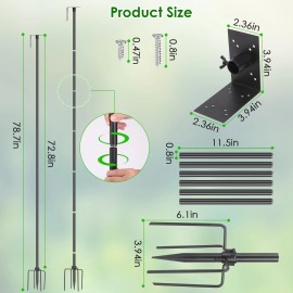 iMounTEK 78.7in Bird House Pole Kit Adjustable Bird Feeder Pole Mount Kit Bird House Pole