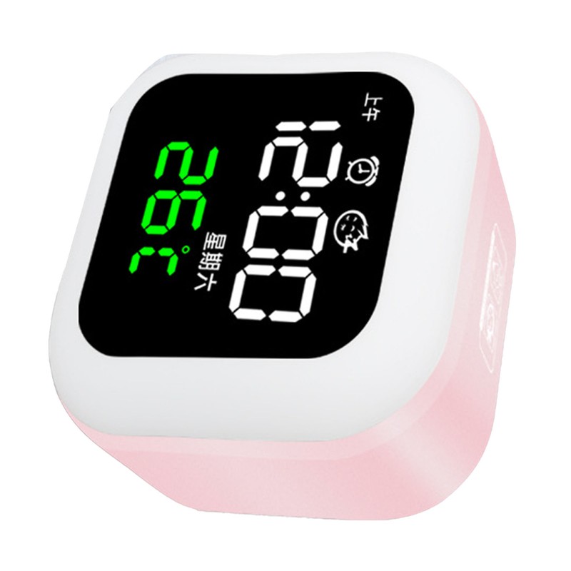 LED Alarm Clock Night Light USB Rechargeable Mirror Design Adjustable