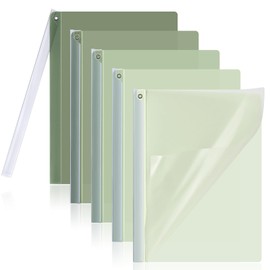 BAYTORY 5Pcs Clear Report Covers with Swing Clip, Plastic Folders for A4 and Letter Size Paper, Clear Front Presentation Binder for School Business, 40 Sheets Capacity/Pack (Green)