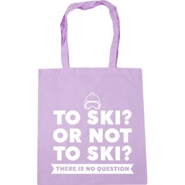Hippowarehouse To ski or not to ski there is no question Tote Shopping Gym Beach Bag 42cm x38cm, 10 litres