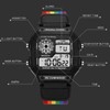 Digital Chronograph Watch Luminous Waterproof Multi Function Retro Style Square