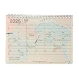MARK'S 26WDR-NB5-OWH 2026 Notebook Calendar Schedule Book, Starts January 2026, Monthly Block, B6 Squared, S/Okamura Yoshiki Baby asleep, White