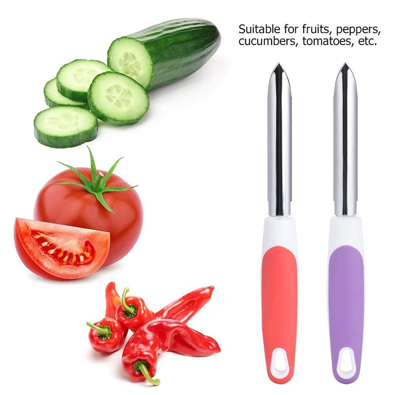 2Pcs Straight Peeler Slicer, Vegetable Fruit Peeler Slicer Zucchini Cucumber