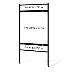 JustSignFrames Real Estate Yard Sign Metal Frame, 30 x 24 Slide-In (2) Rider, Black (Pack of 1)