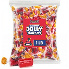 Cherry Flavored Jolly Ranchers Hard Candy, 1 LB Bulk Bag Assortment – Red Jolly Ranchers Individually Wrapped – for Parties, Buffets, Baby Shower and Snacking