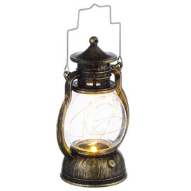 OATIPHO LED Vintage Lantern Metal, Hanging Hurricane Lantern,Water and Impact-Resistant Lantern with Carry Handle for Antique Designer Light Study Room Bedroom Theatre Prop 4.92*3.54 in