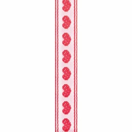 Offray Hearts Craft Ribbon, 1/2-Inch x 9-Feet, Red