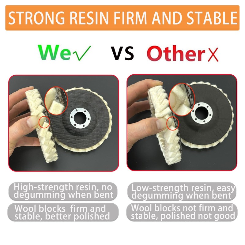 YUQAFQE 8 Pcs Wool Polishing Wheel and Compound Set Includes